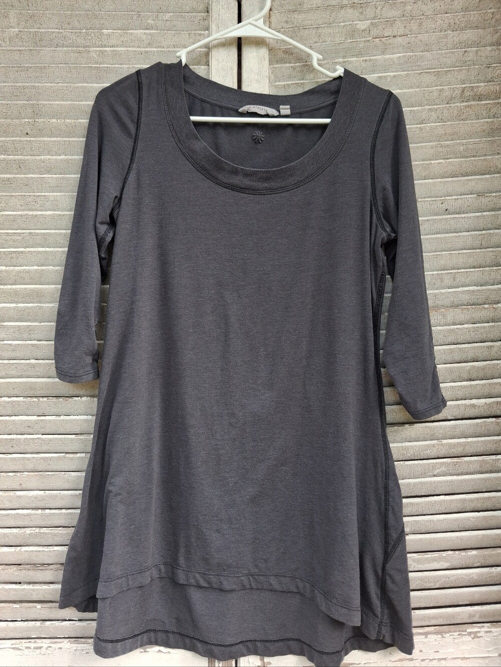 Athleta Women's Gray Long Sleeve Swing Tunic Top Sz S